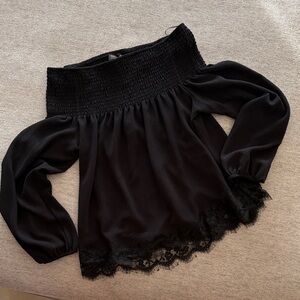 Free Press Black Off-Shoulder Blouse